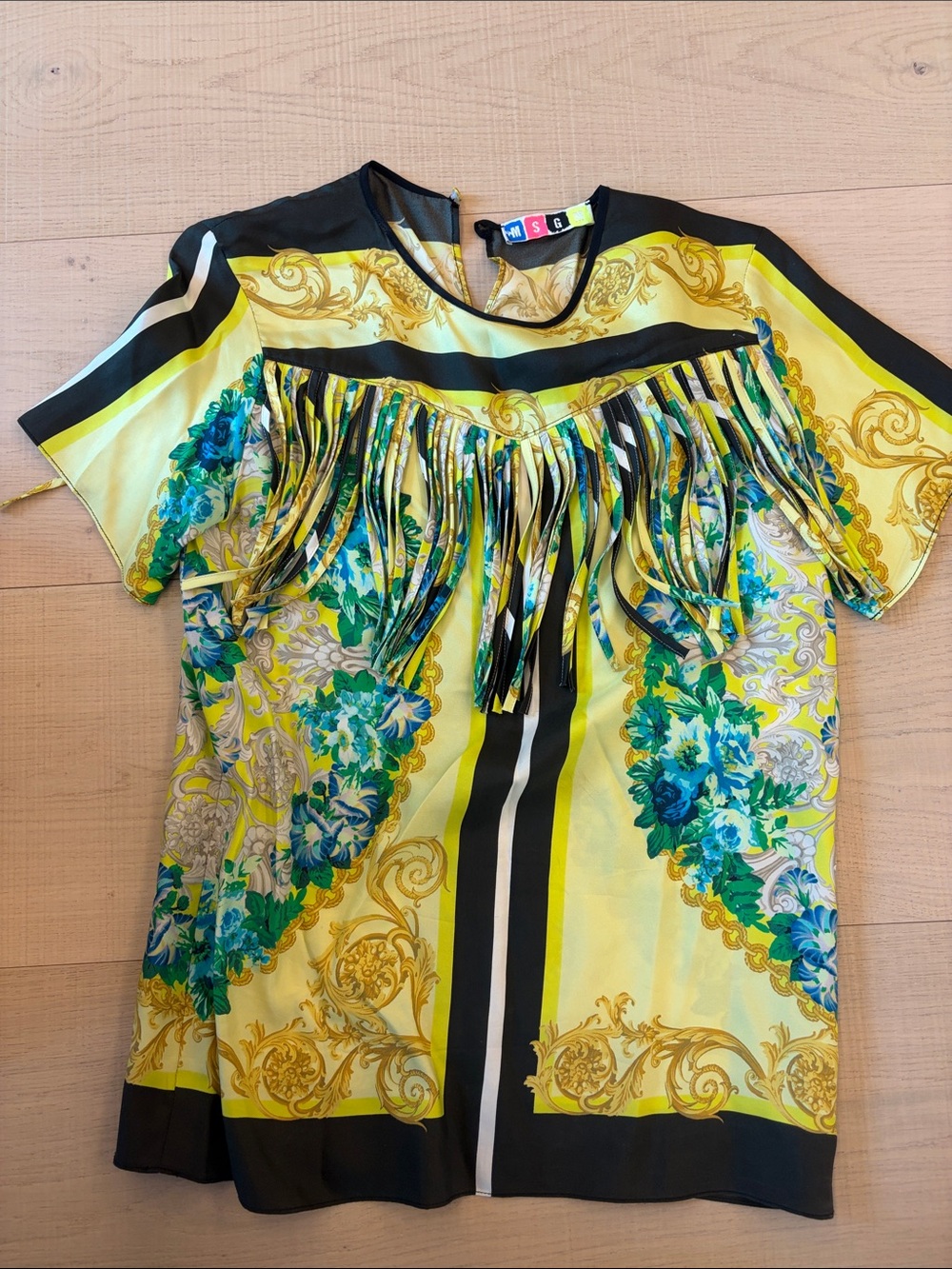 MSGM silk fringe top